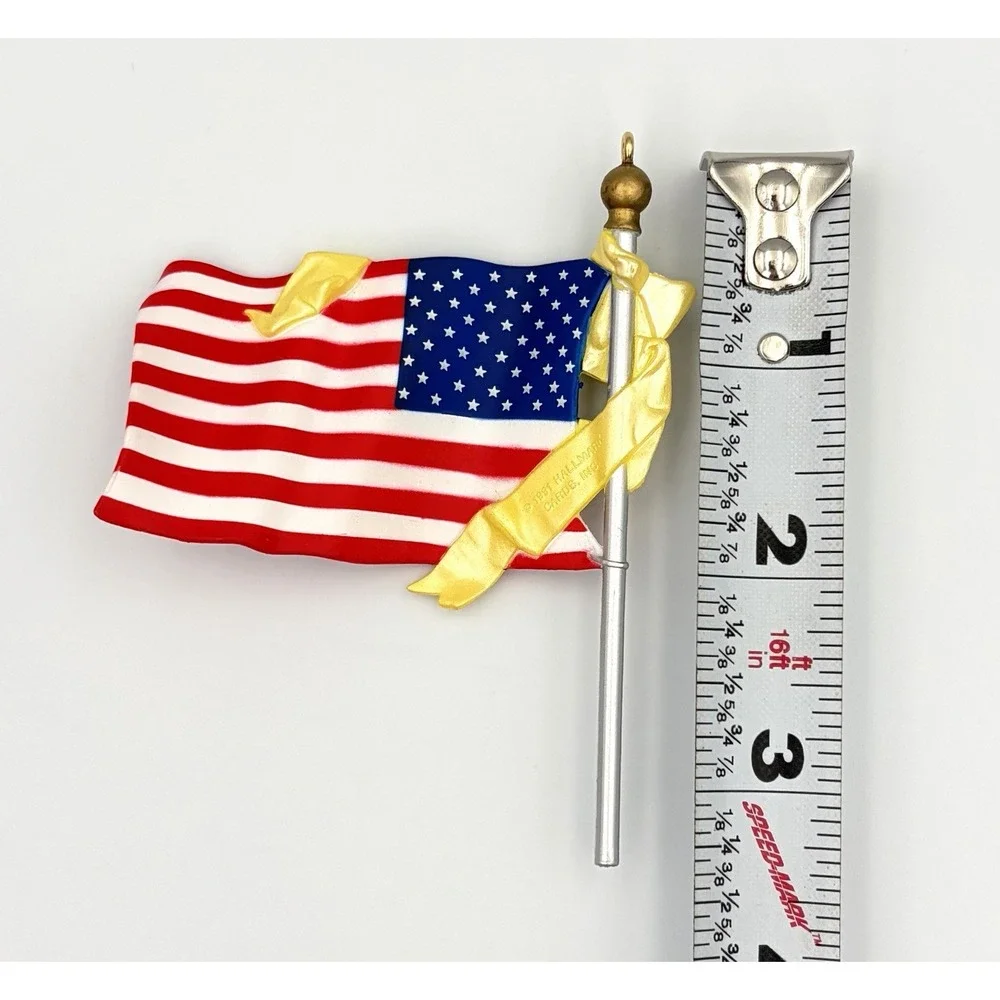 Hallmark Keepsake Ornament 1991 Flag of Liberty God Bless America Patriotic VTG